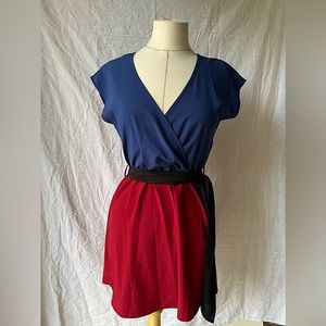 Blue&Red wrap mini dress